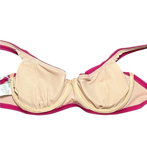 Kona Sol Raspberry Pink Underwire Swimwear Top, Size S, NWT - Picture 3 of 7